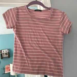 Brandy Melville mauve pink crew neck top